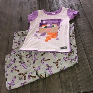 Girl Minecraft pajama set !! 🌼